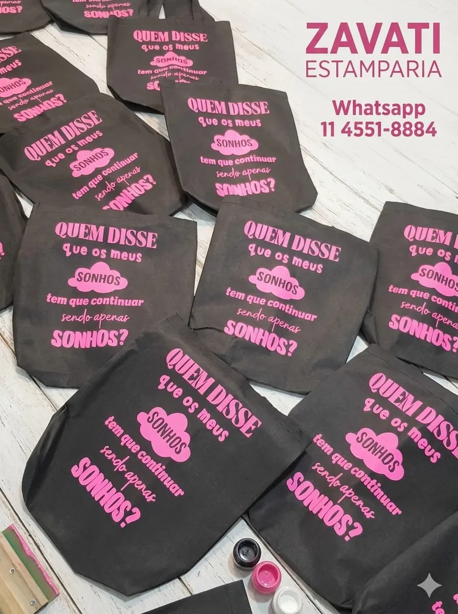 Personalização de sacolas por serigrafia