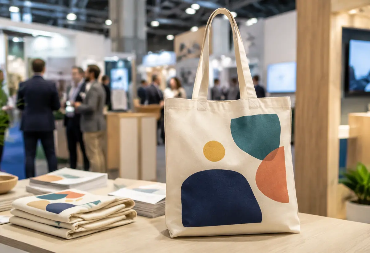 Ecobags personalizadas apresentadas em feira de negócios